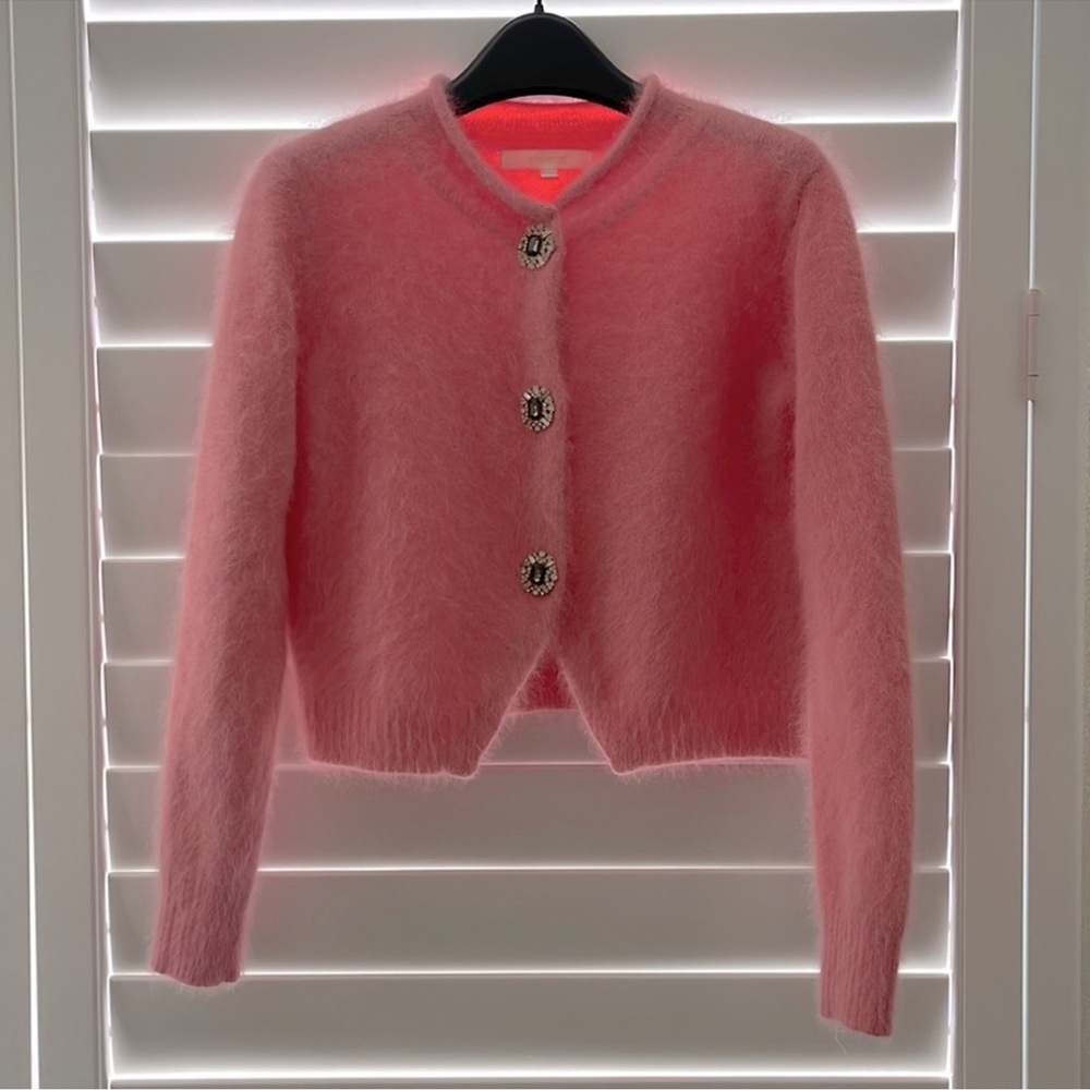 Women pink faux rabbit fur sweater